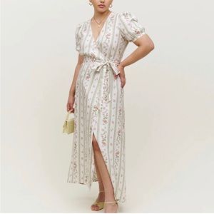 Reformation Linen Wrap Dress